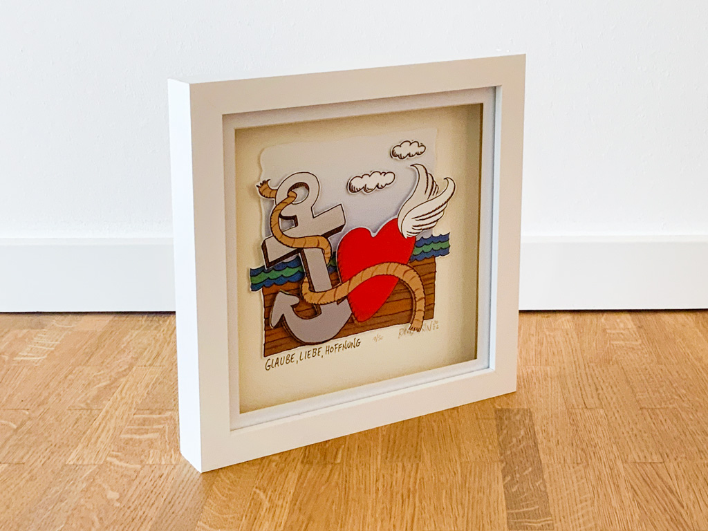 Glaube, Liebe, Hoffnung als 3D-Bild